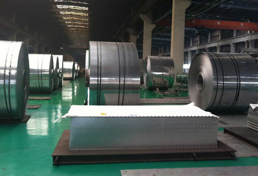 workshop for embossed aluminum sheet and coil metals