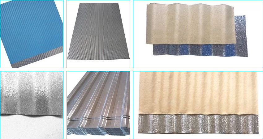 patterns of stucco embossed corrugated aluminum sheet