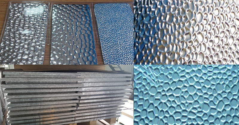 Aluminium Reflector Embossed Sheets, Blue,Silver, Thickness: 0.40 mm