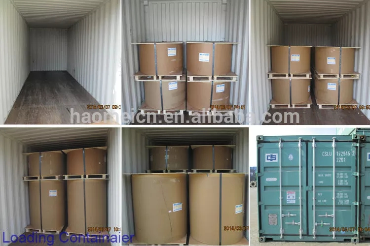 This shows our packaging and shipping for color coated aluminium foil.