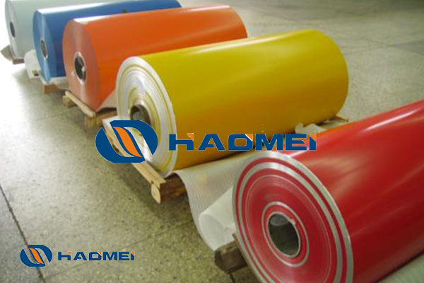 This shows aluminum trim coil rolls of various colors.