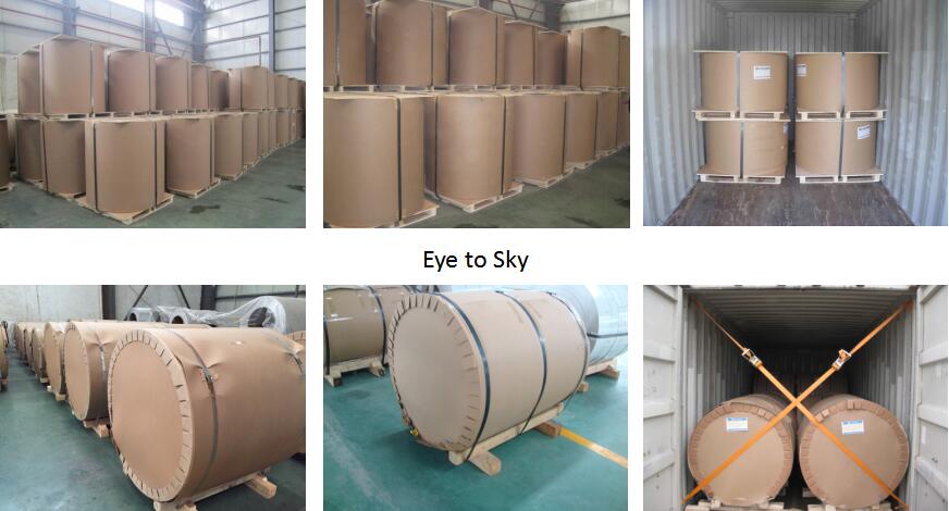 packaging of aluminum roofing coil rolls