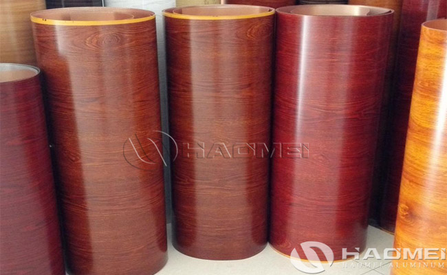 wood grain color coated aluminum coil