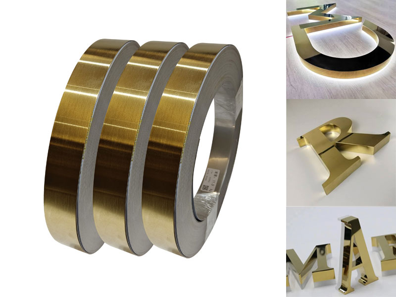 mirror gold aluminum coil strip for channel letter